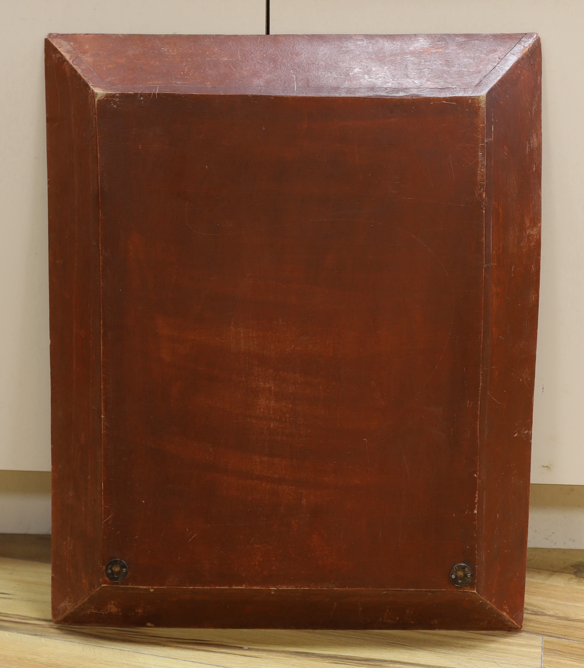 Indian school (20th century), painting of a Hindu deity in a painted frame, total size 73 x 59 cm